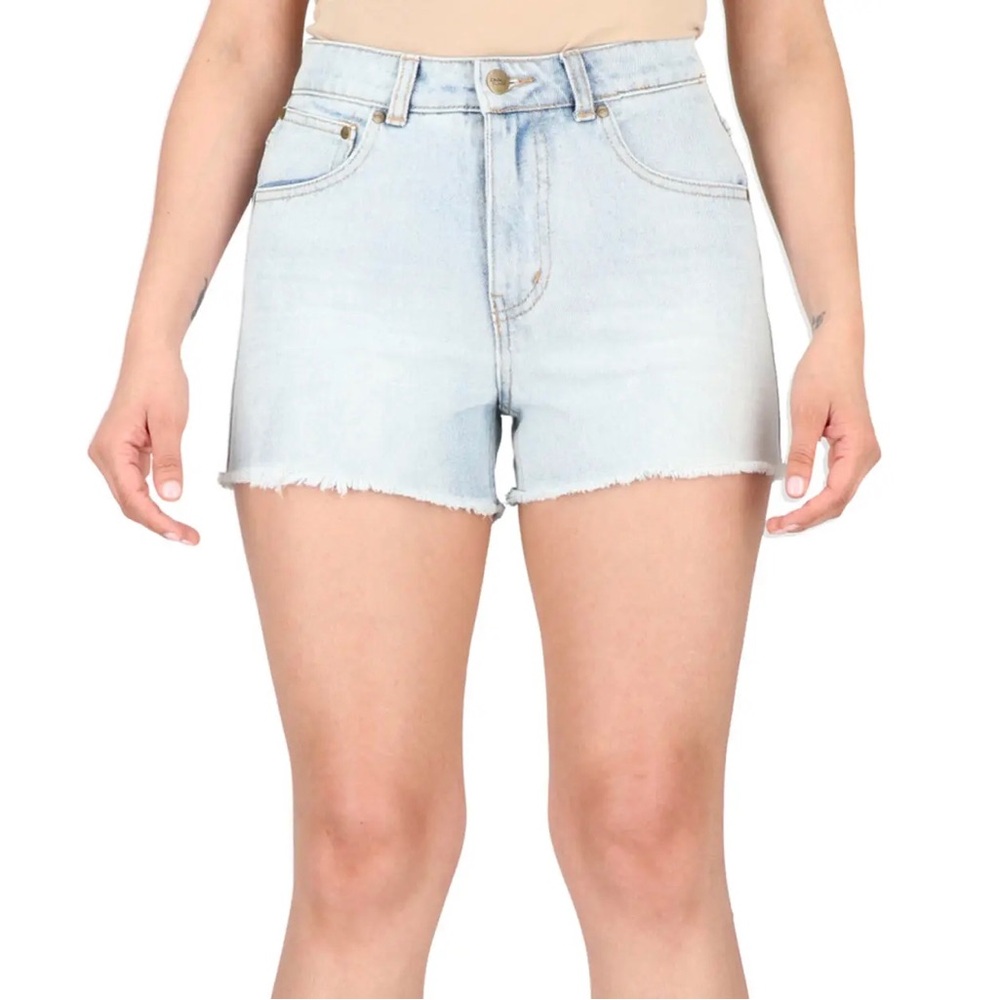 Cavalli Class Frayed Hem Denim Shorts
